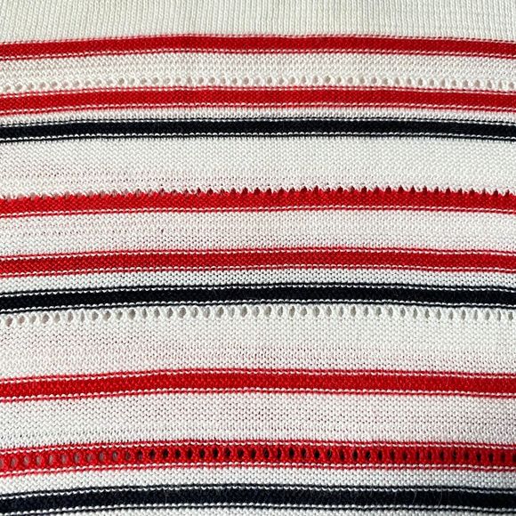 Talbots Sweater Womens Medium Petite Mulitcolor Pointelle Knit 3/4 Sleeves - Picture 3 of 13